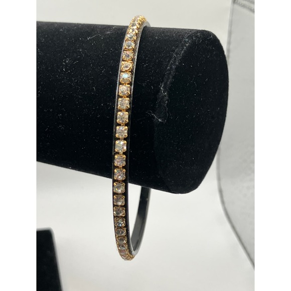 Rhinestone Tennis with Black Bangle Bracelet! - Picture 2 of 7